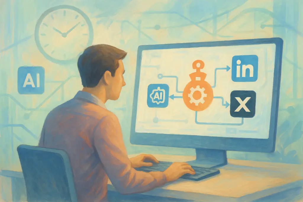 Automates Daily LinkedIn Posts from Trending AI X Posts Using n8n Workflow